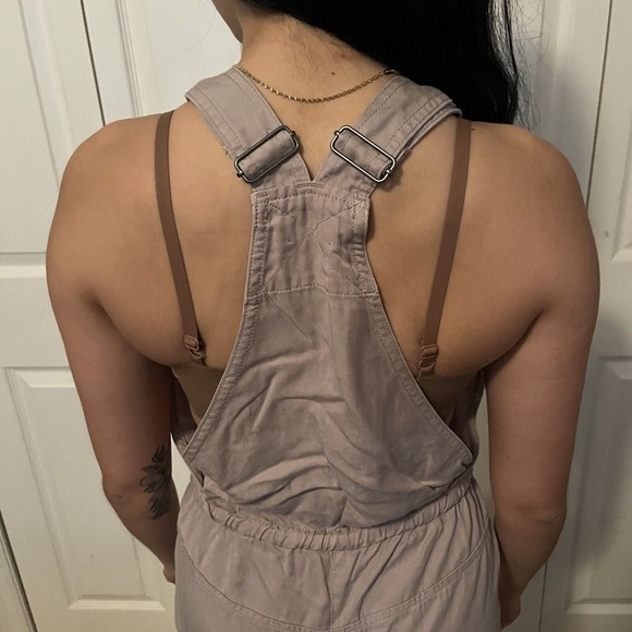 Aritzia Wilfred Free Valletta Gray Beige Overalls Cropped Jumpsuit Sz XS - Picture 6 of 6